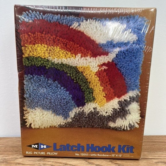 MH Yarns Other - Vintage MH Latch Hook Kit Little Rainbow 12"x12" Rug Picture Pillow NEW 12015